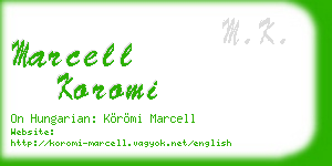 marcell koromi business card