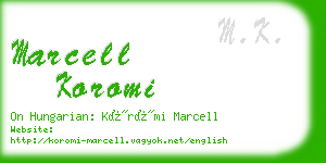 marcell koromi business card